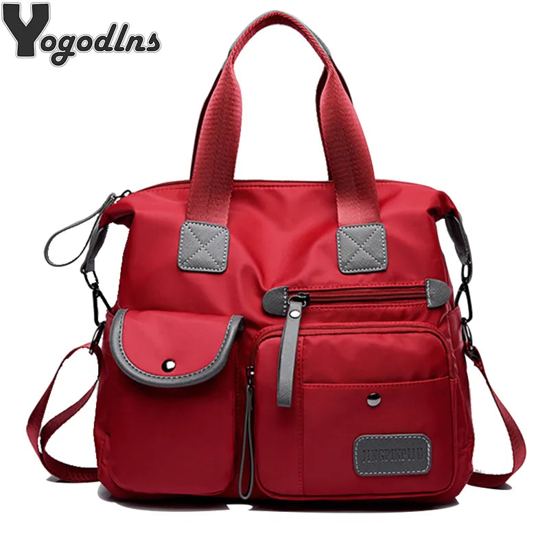 Bolsas casuais multifuncionais para mulheres, bolsa carteiro de grande capacidade, bolsa crossbody de nylon, bolsa de ombro, bolsa feminina